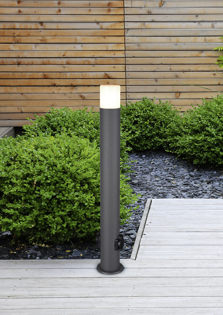 Lampadar de exterior cu priza Hoosic, TRIO, 12x80 cm, 28W, 1x E27, aluminiu, antracit - imagine 5